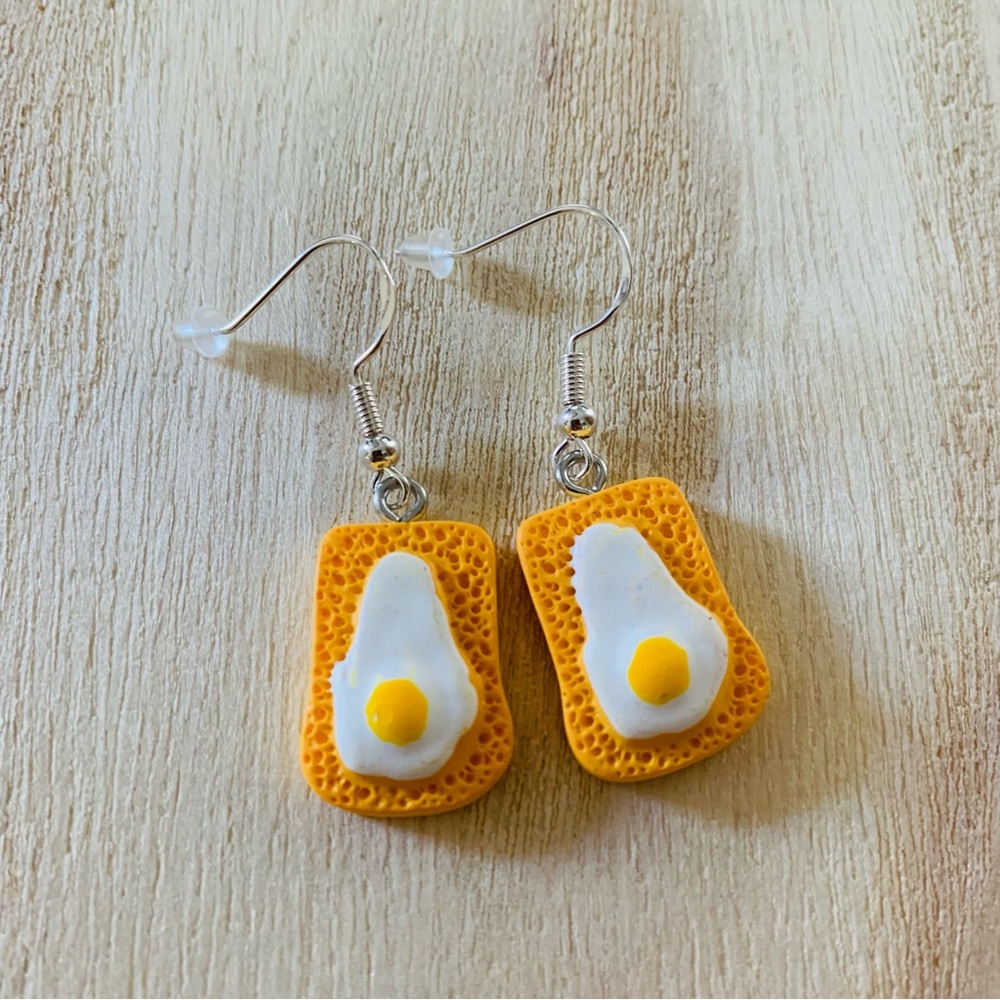 3/15$ Super cute handmade earrings 925 silver pastry sweets bread - Picture 3 of 7